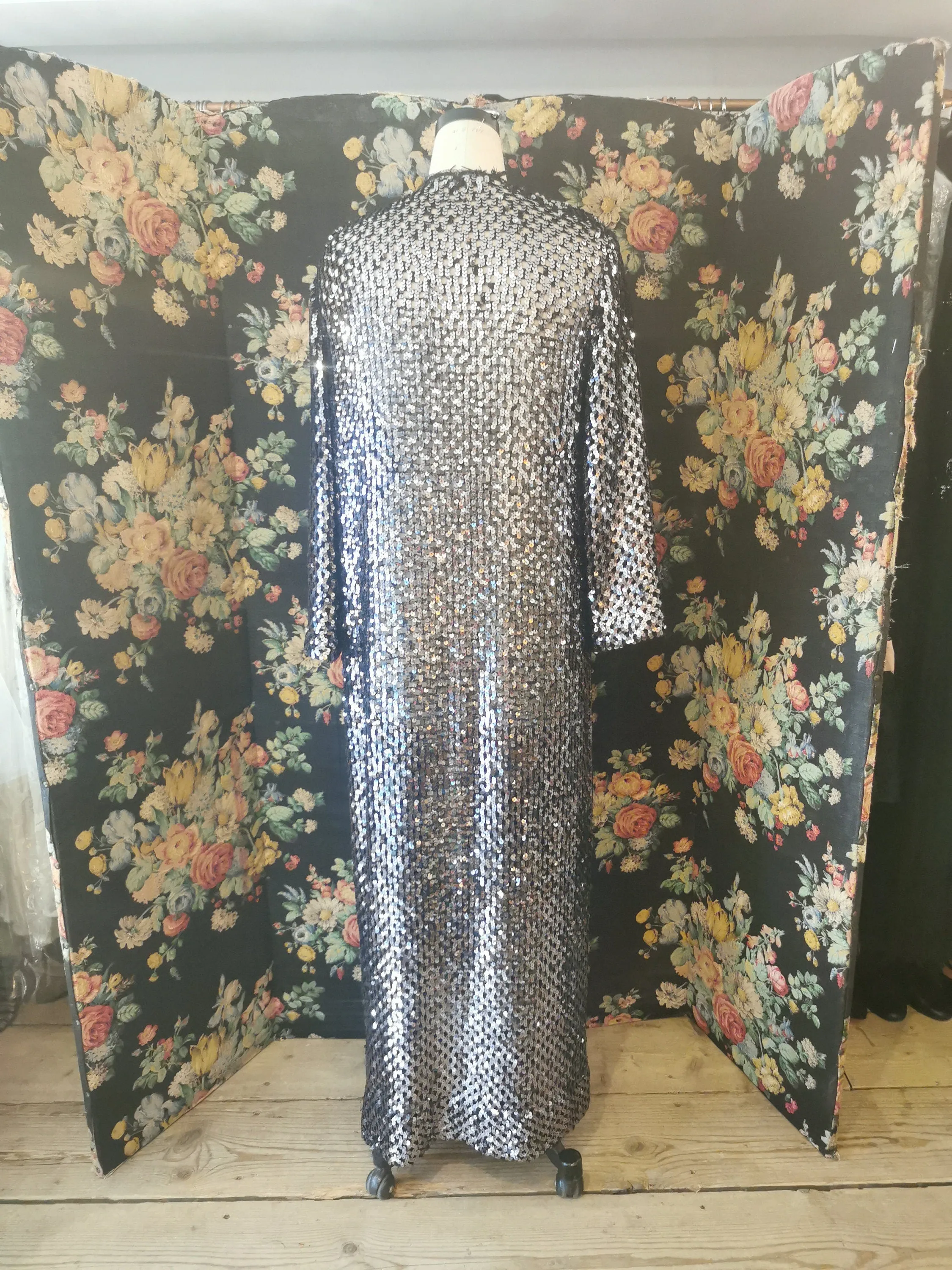 70s sequin maxi cardigan by Bernshaw