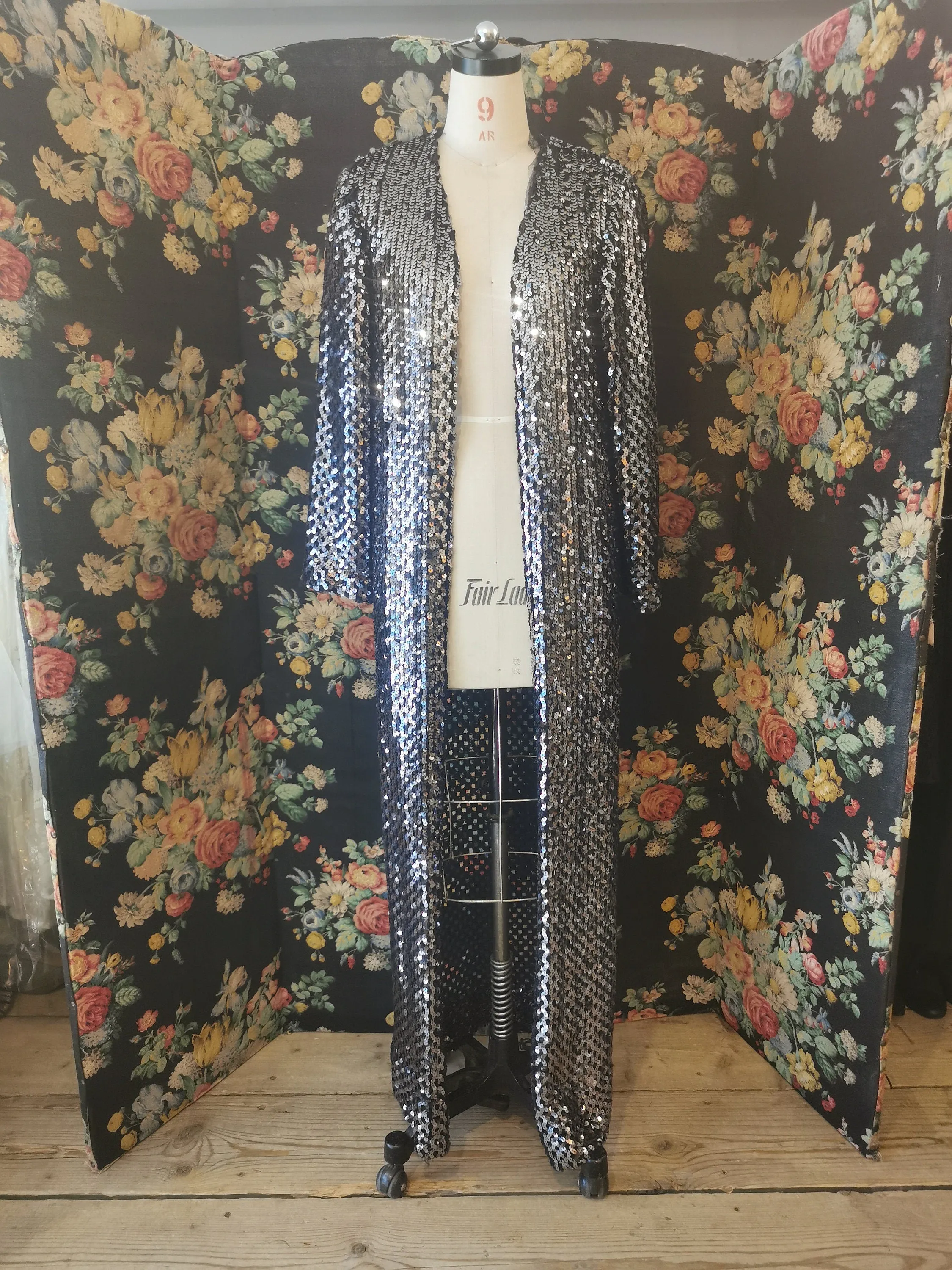 70s sequin maxi cardigan by Bernshaw