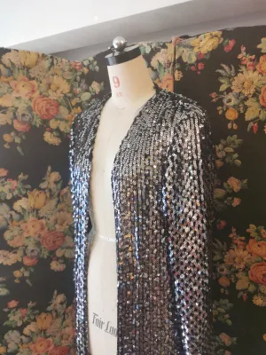 70s sequin maxi cardigan by Bernshaw