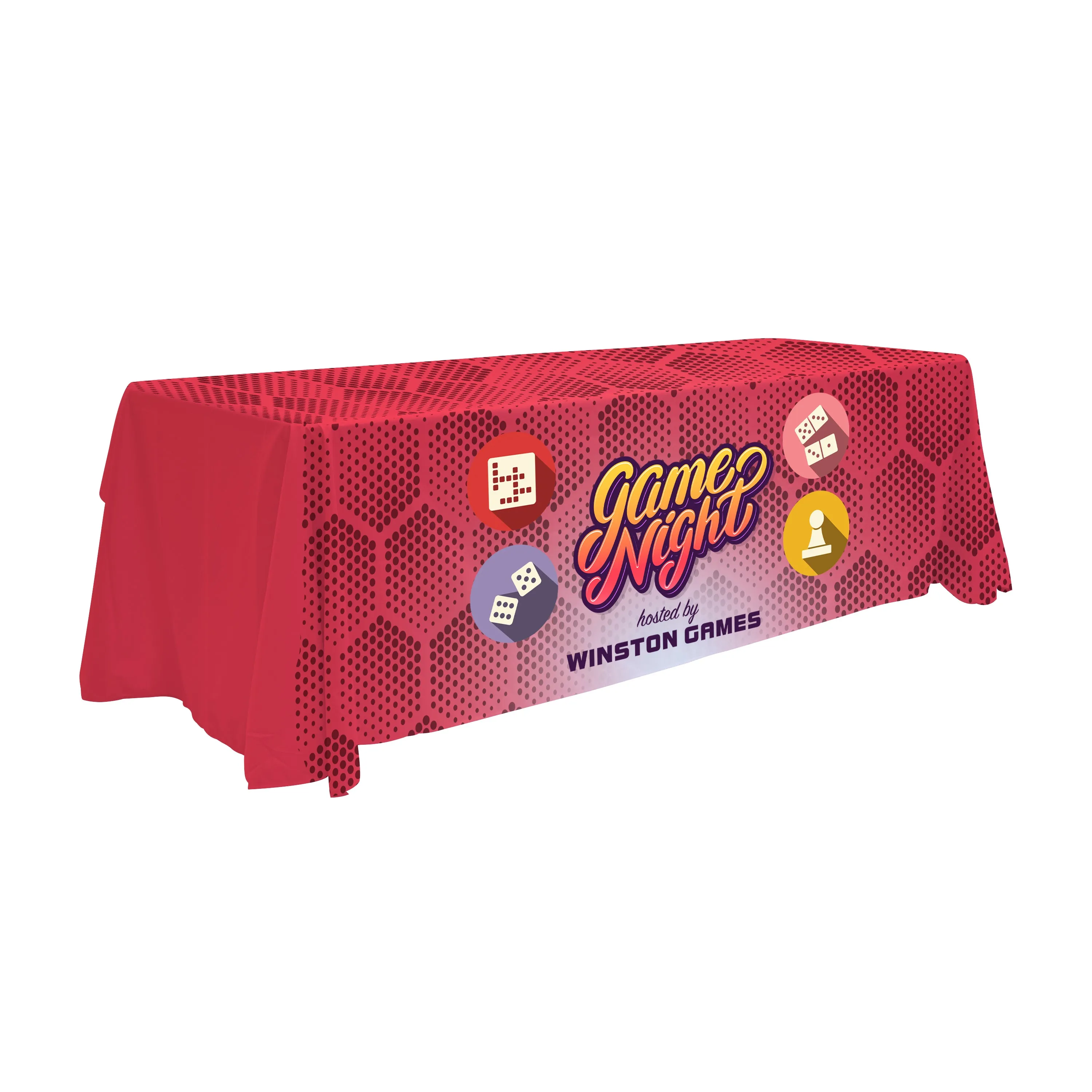 8' Antimicrobial 4-Sided Table Throw Full-Color Bleed