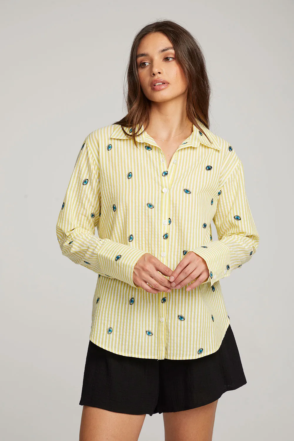 Allover Eye Button Down