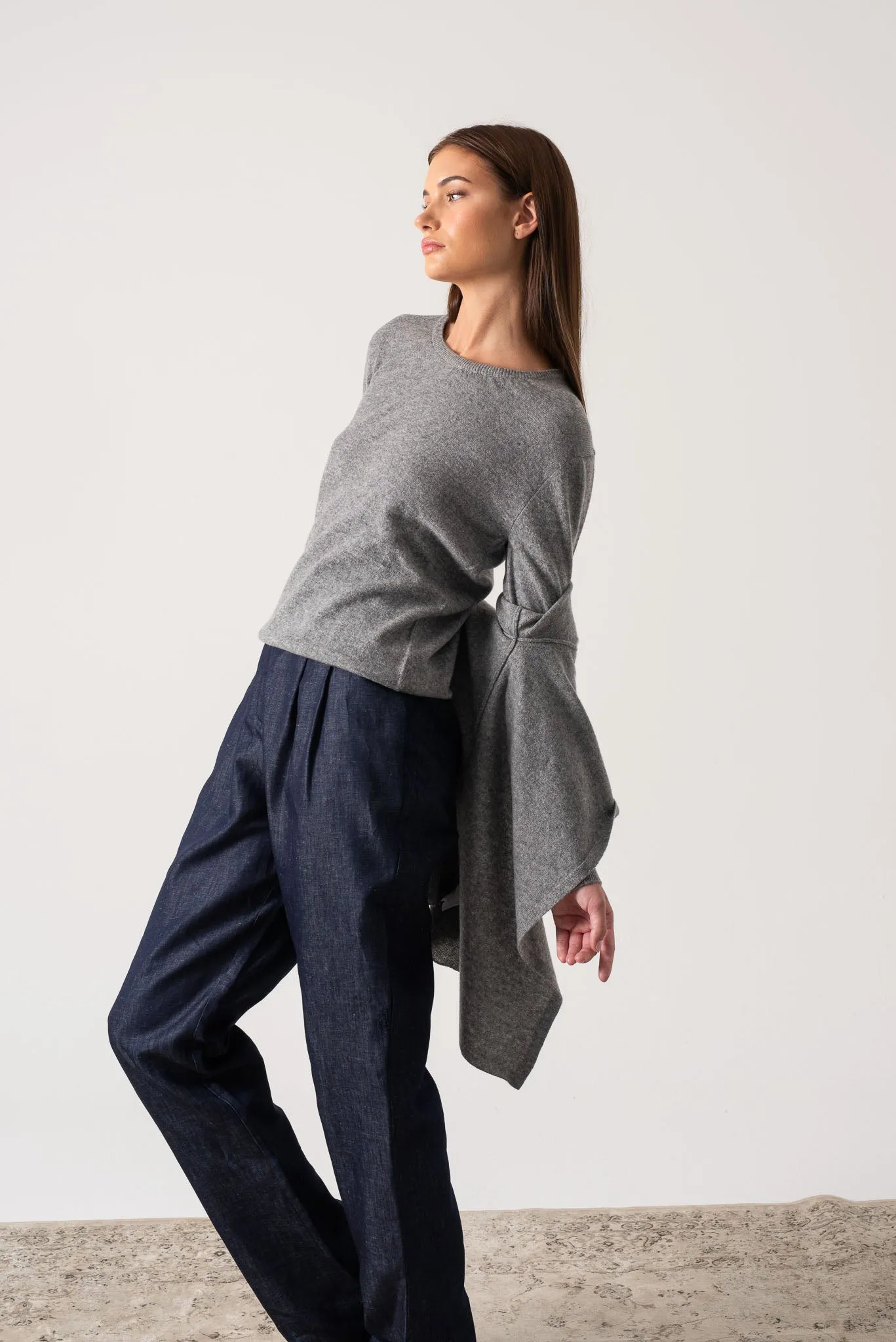 Aurea 100% Cashmere Cardigan Mélange Grey