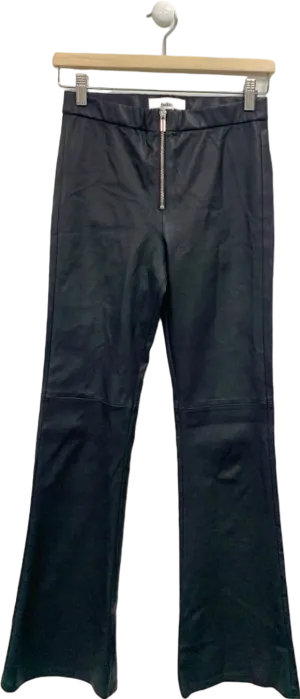 Ba&sh Black Leather-Effect Trousers UK 8