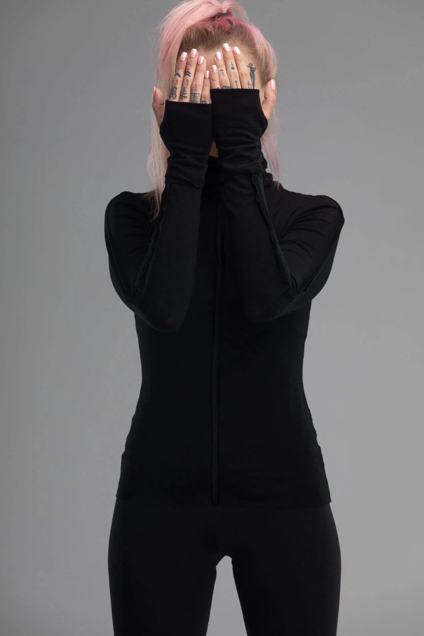 Black turtleneck top