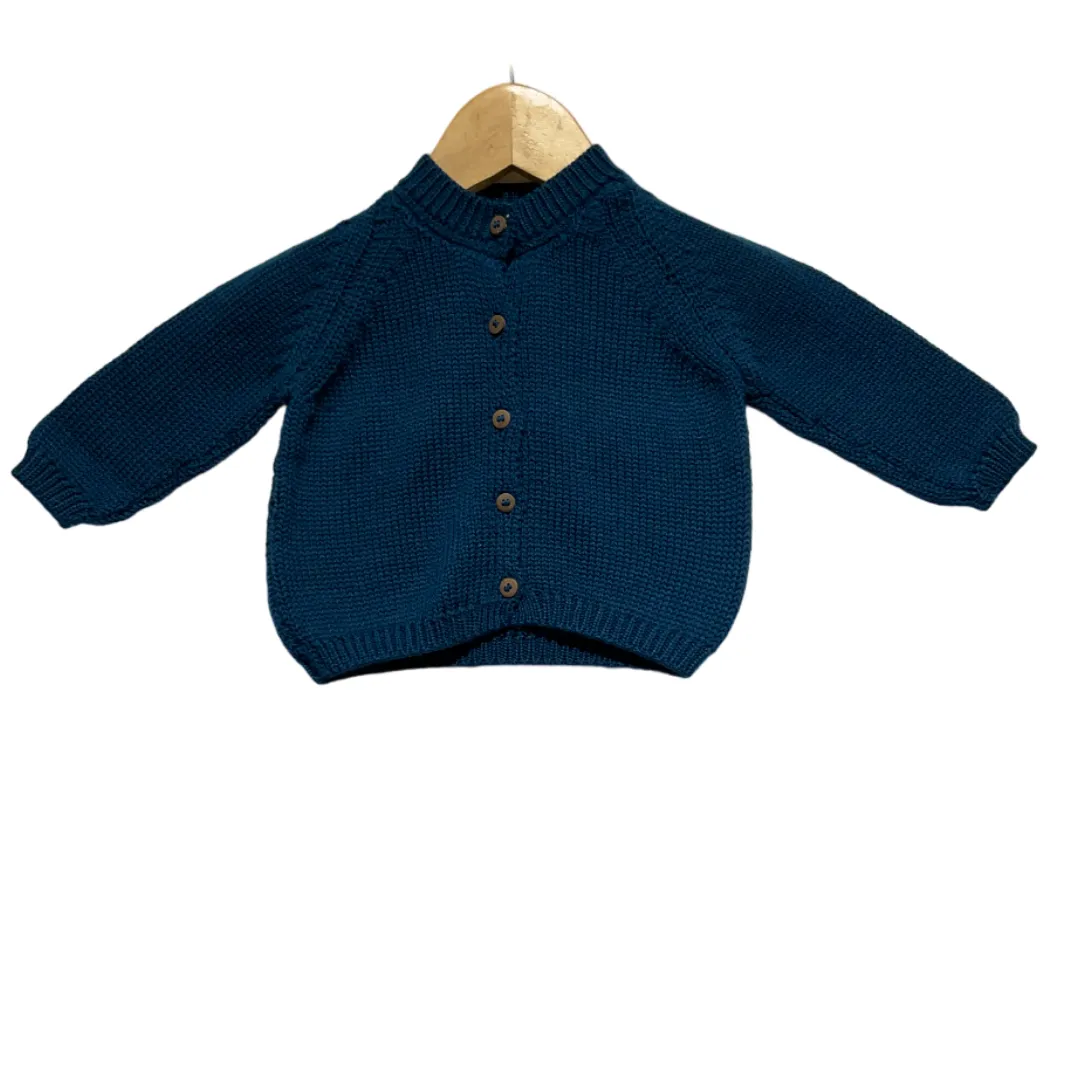 Blue Cardigan for Baby | 100% Organic Cotton-Silk