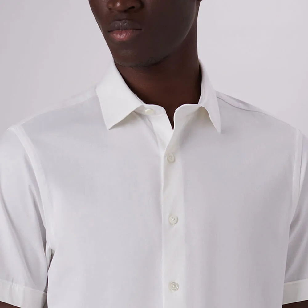 Bugatchi Ooohcotton Miles Short Sleeve Sport Shirt - White