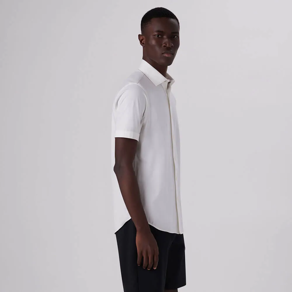 Bugatchi Ooohcotton Miles Short Sleeve Sport Shirt - White