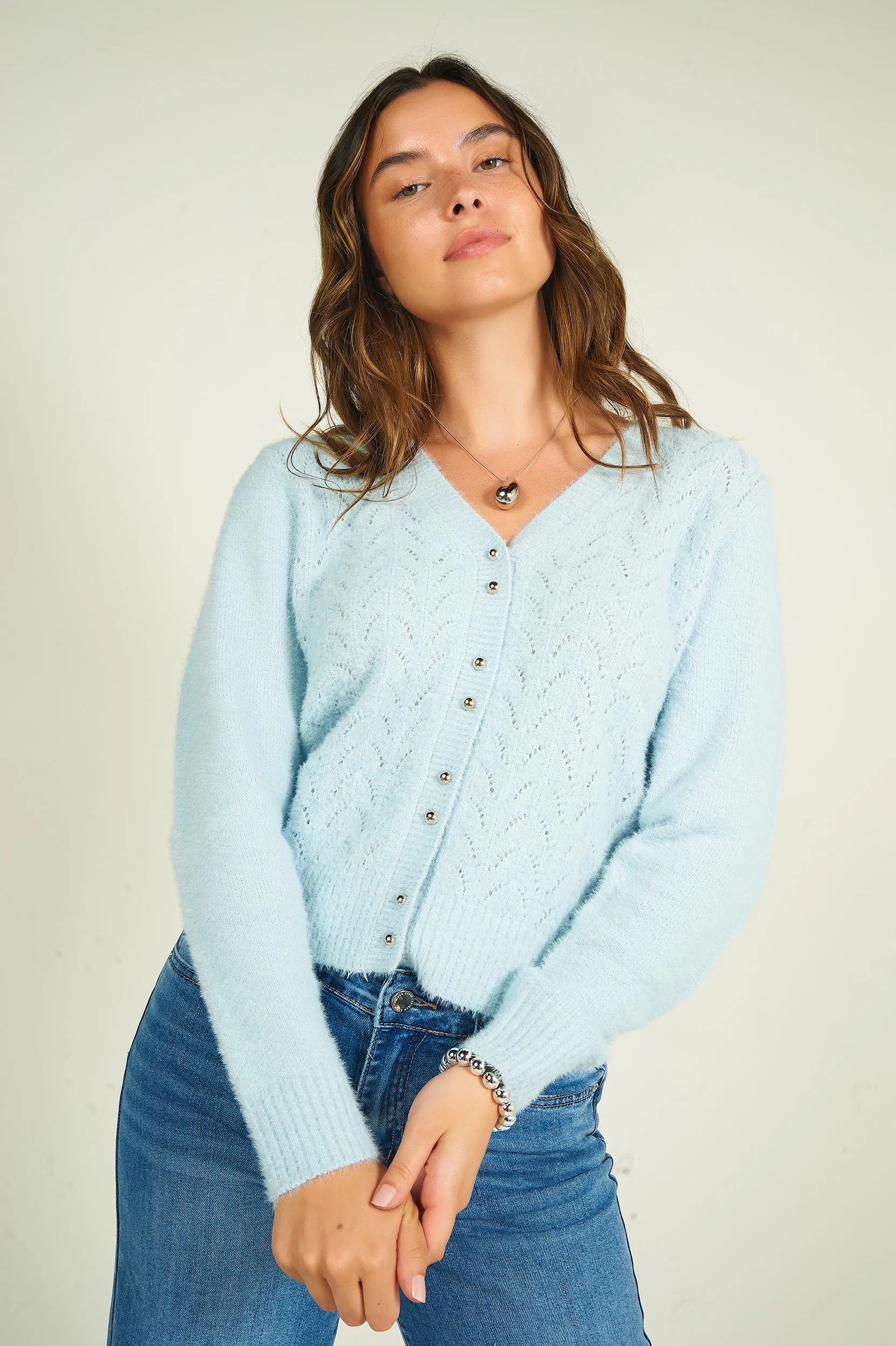 Cardigan court en tricot - NAO - (E-A2)