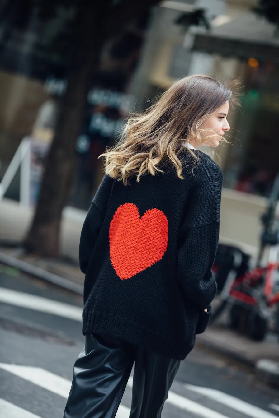 Chunky Alpaca heart Cardigan