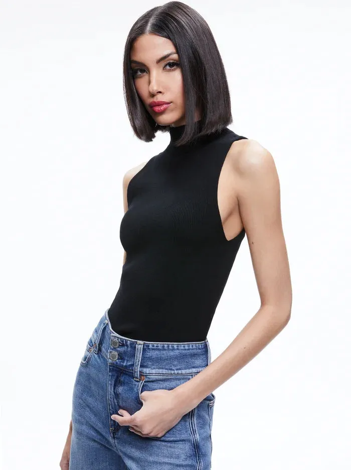 Darcey Turtleneck Sweater Tank - Black