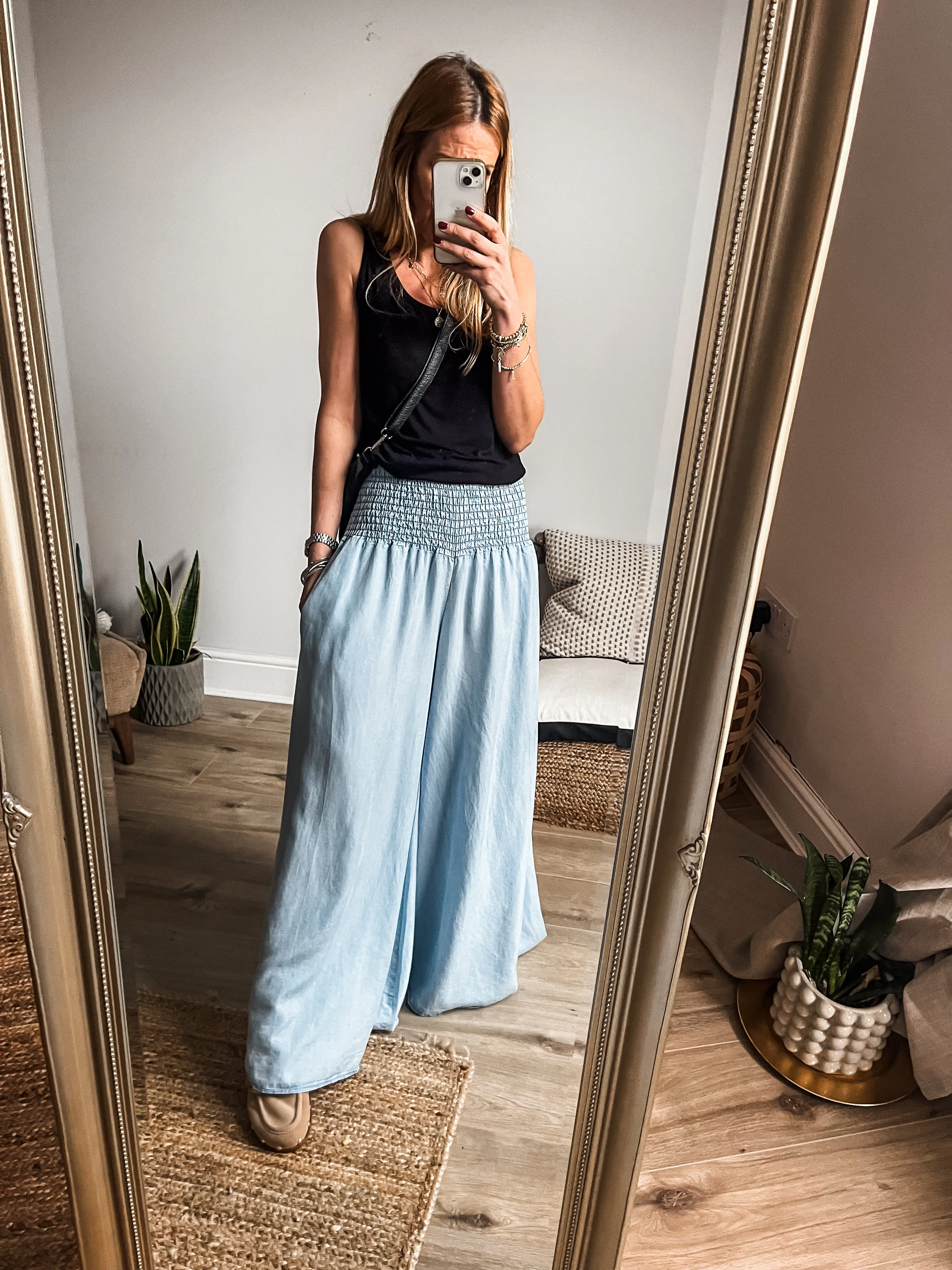 Denim Palazzo Pants