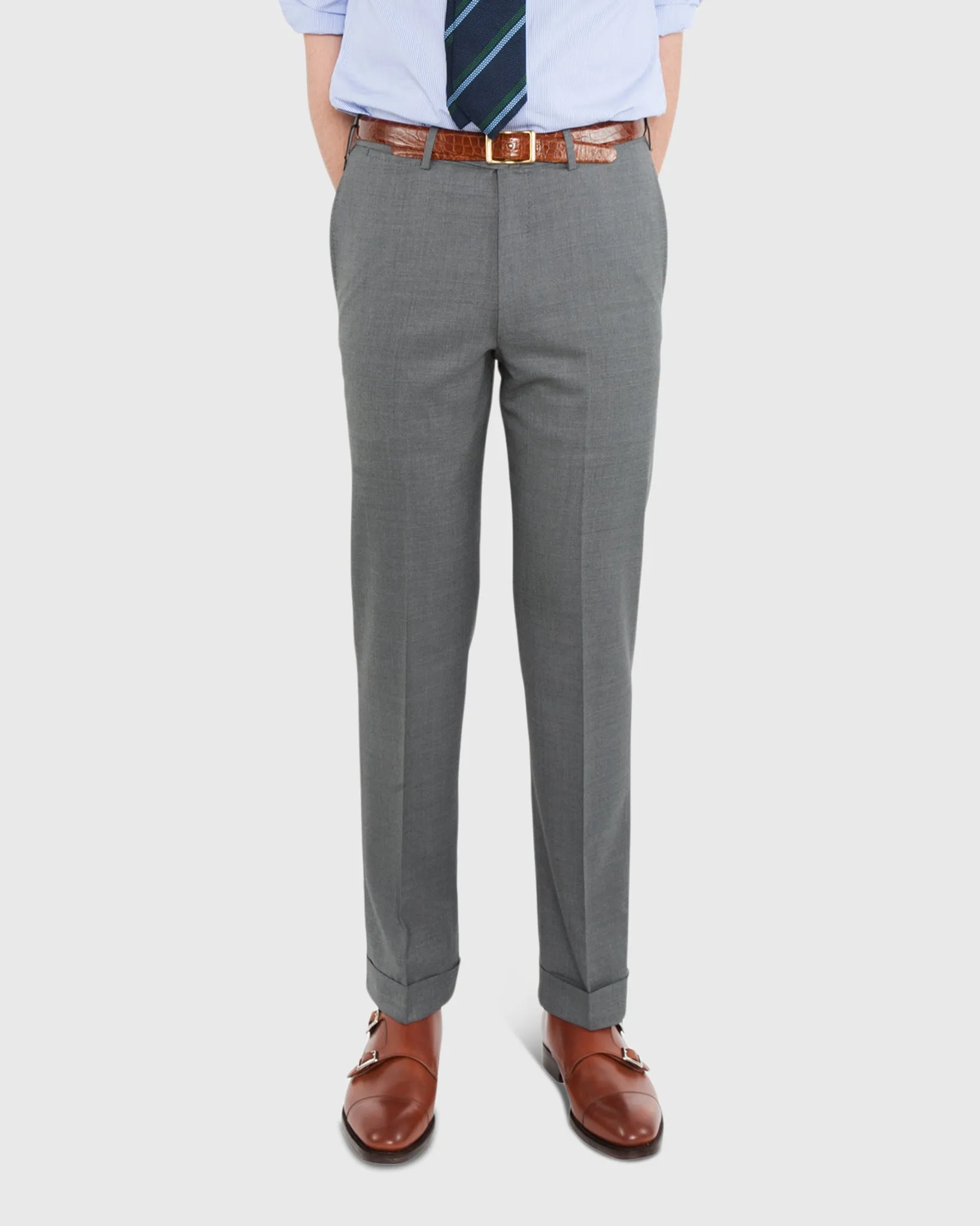 Dress Trouser in Oxford Grey Lightweight Twill