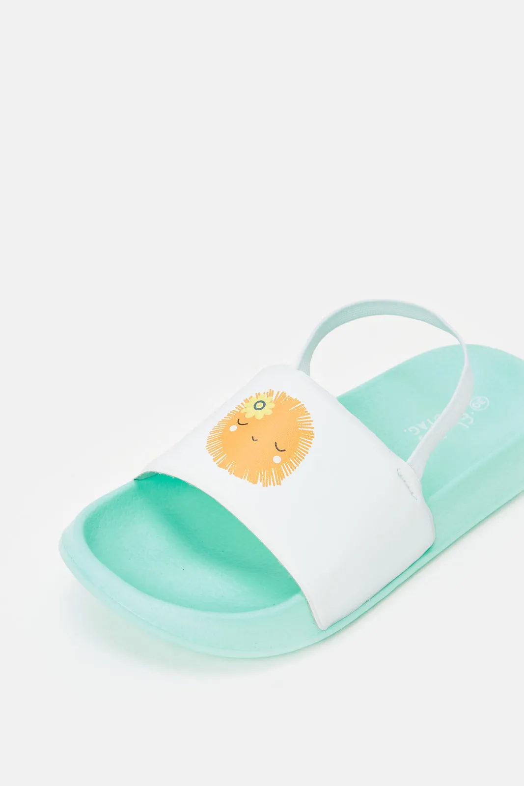 Girls Teal Printed Slide