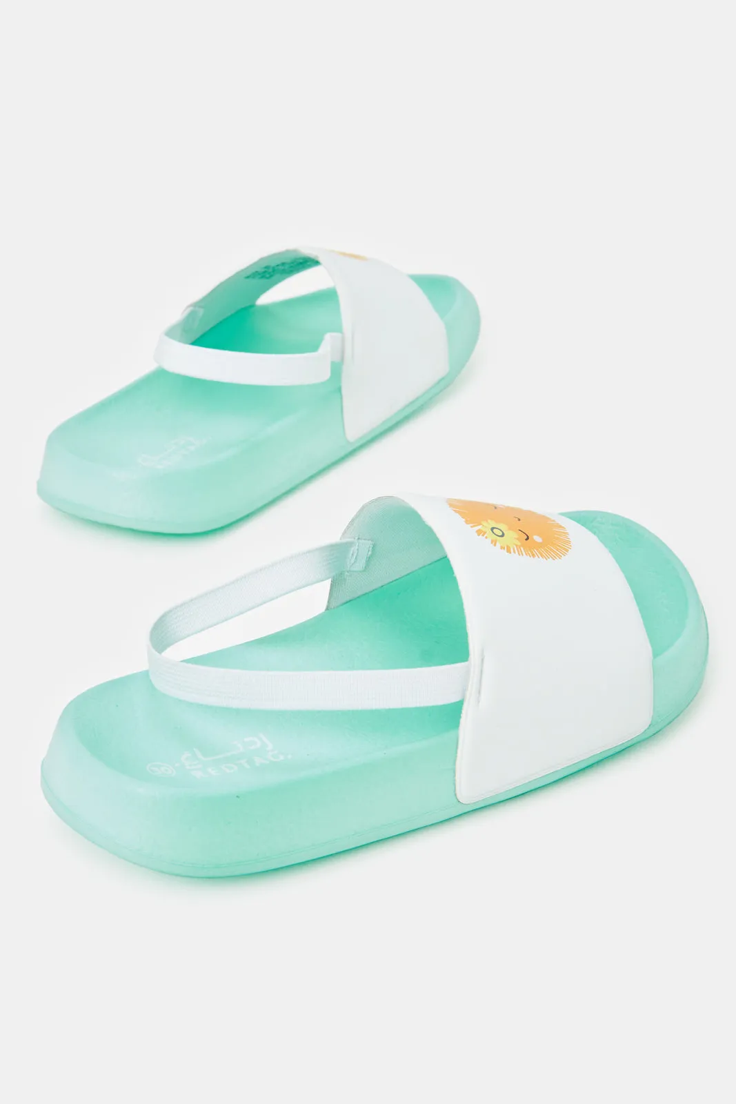 Girls Teal Printed Slide