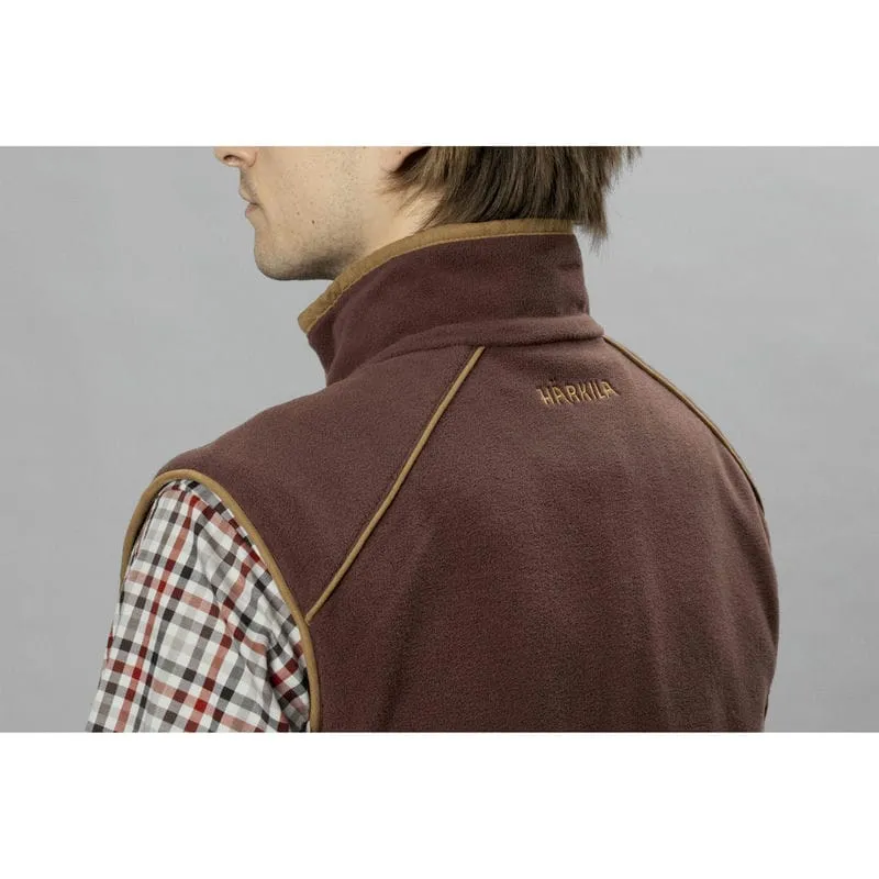 Harkila Sandhem 200 Mens Fleece Gilet - Burgundy