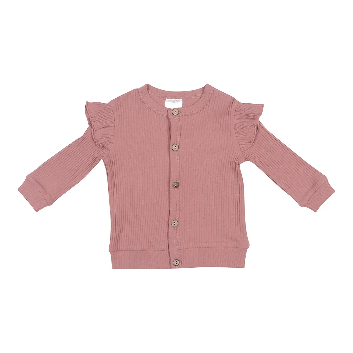 hi-hop Ruffle Ribbed Cardigan