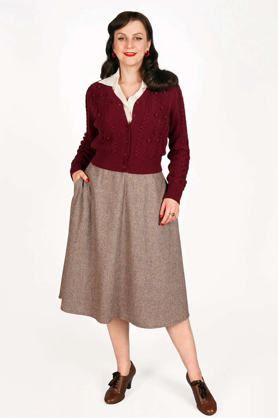 Judy Cardigan in Burgundy