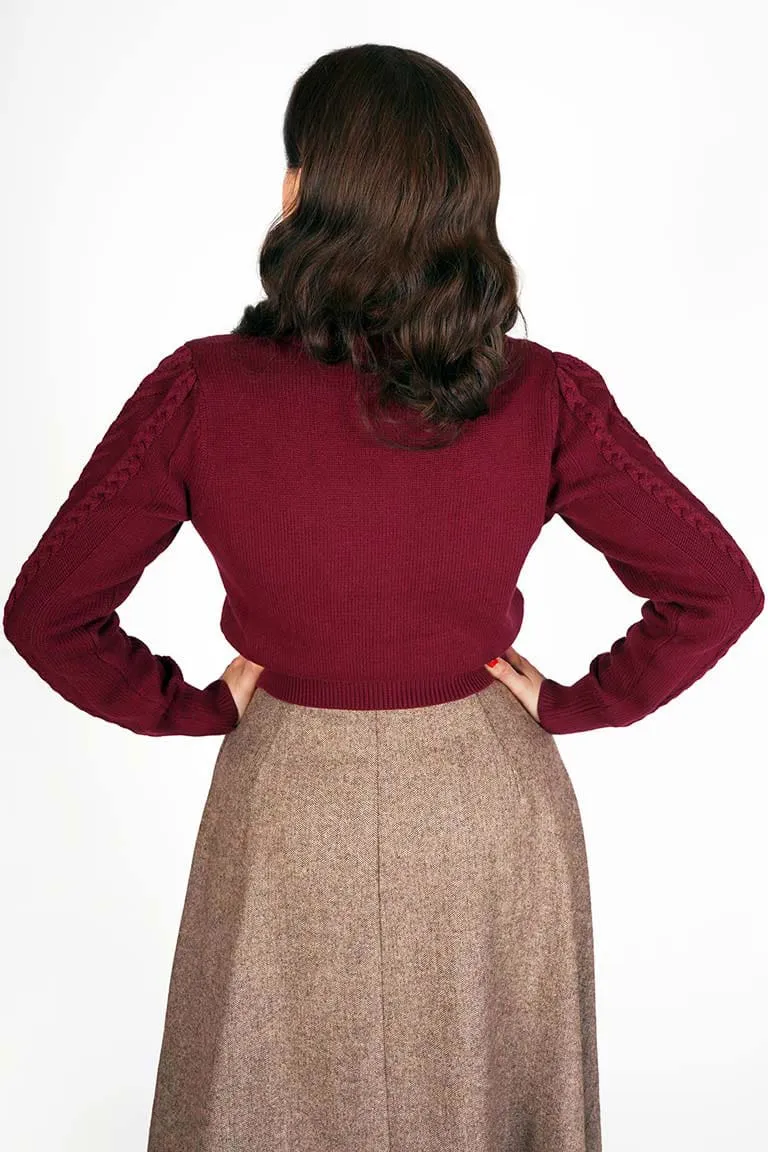 Judy Cardigan in Burgundy