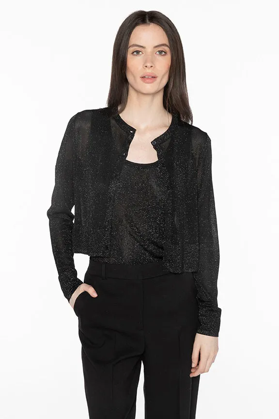 KINROSS CASHMERE - SHIMMER CROP CARDIGAN