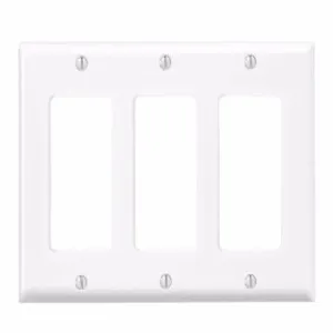 Leviton Antimicrobial Powder Coated White 3 gang Thermoset Plastic Decorator Wall Plate 1 pk