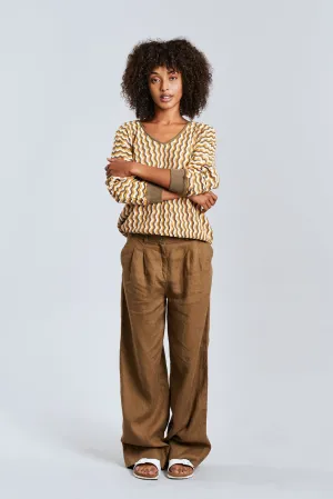 LION - Linen Trousers Khaki