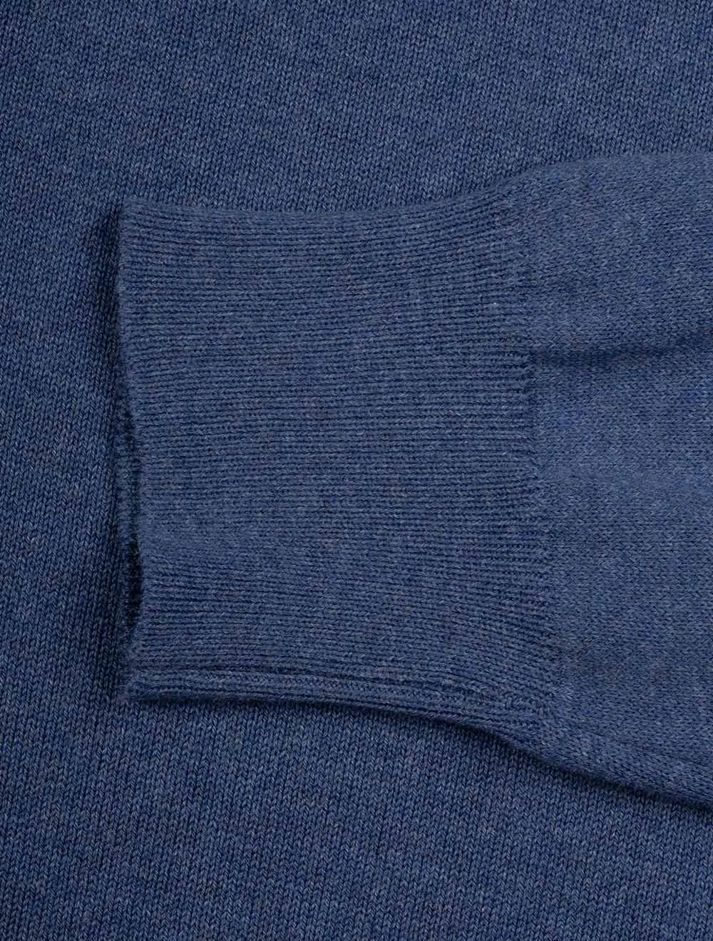 Merino Long Sleeve Polo Blue