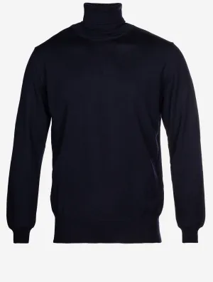 Merino Wool Turtle Neck Navy