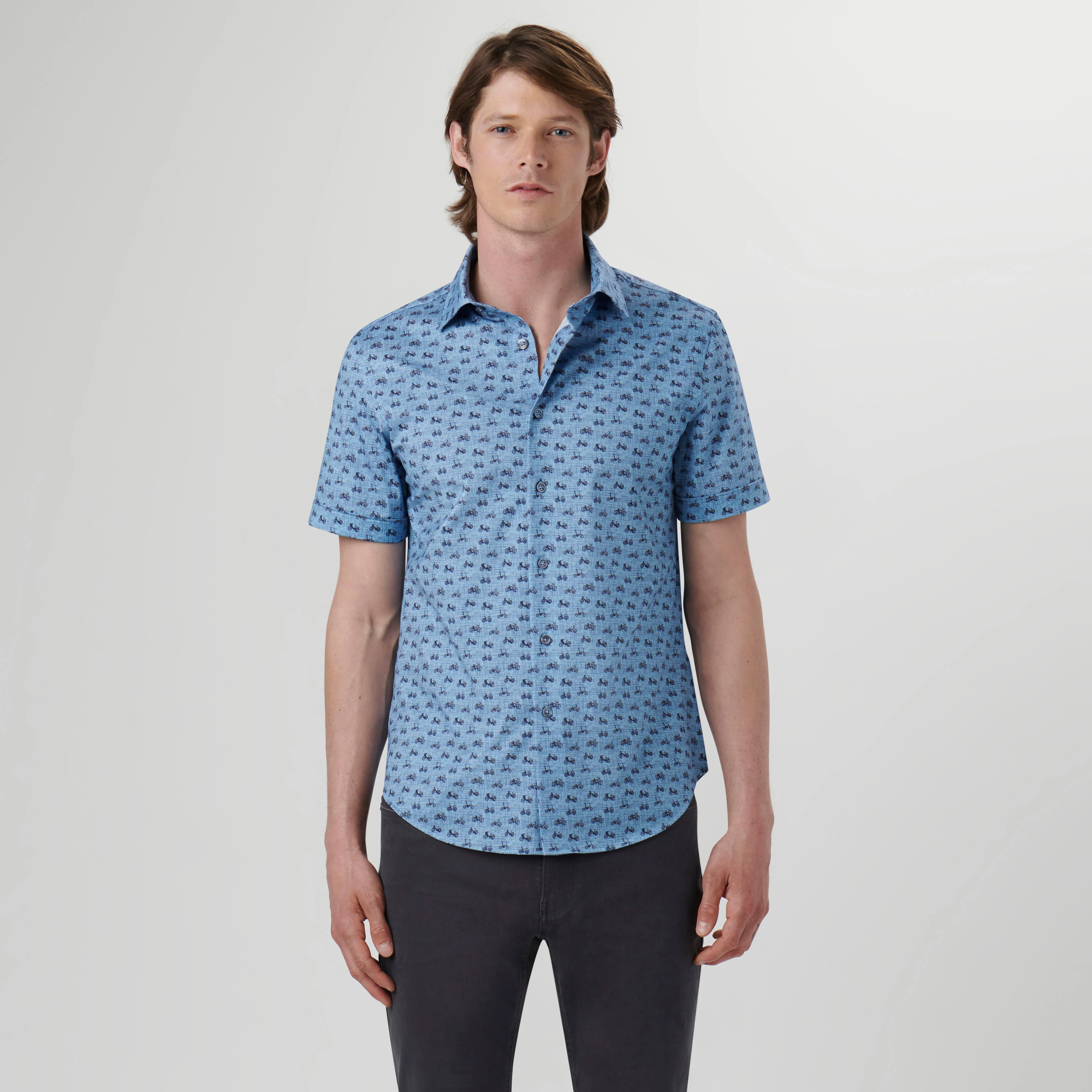 Miles Bicycles Print OoohCotton Short Sleeve Shirt