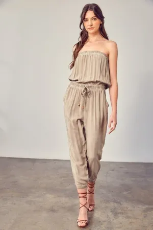 Miranda Raw Edge Tube Jumpsuit