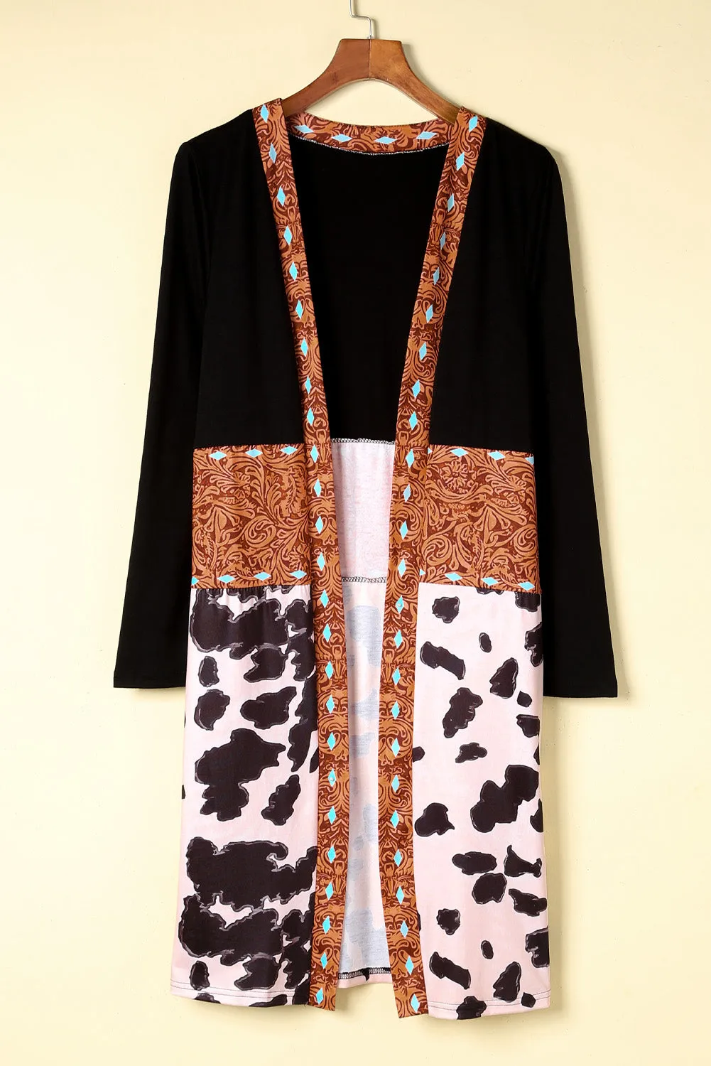 Paisley & Animal Print Fall Long Cardigan