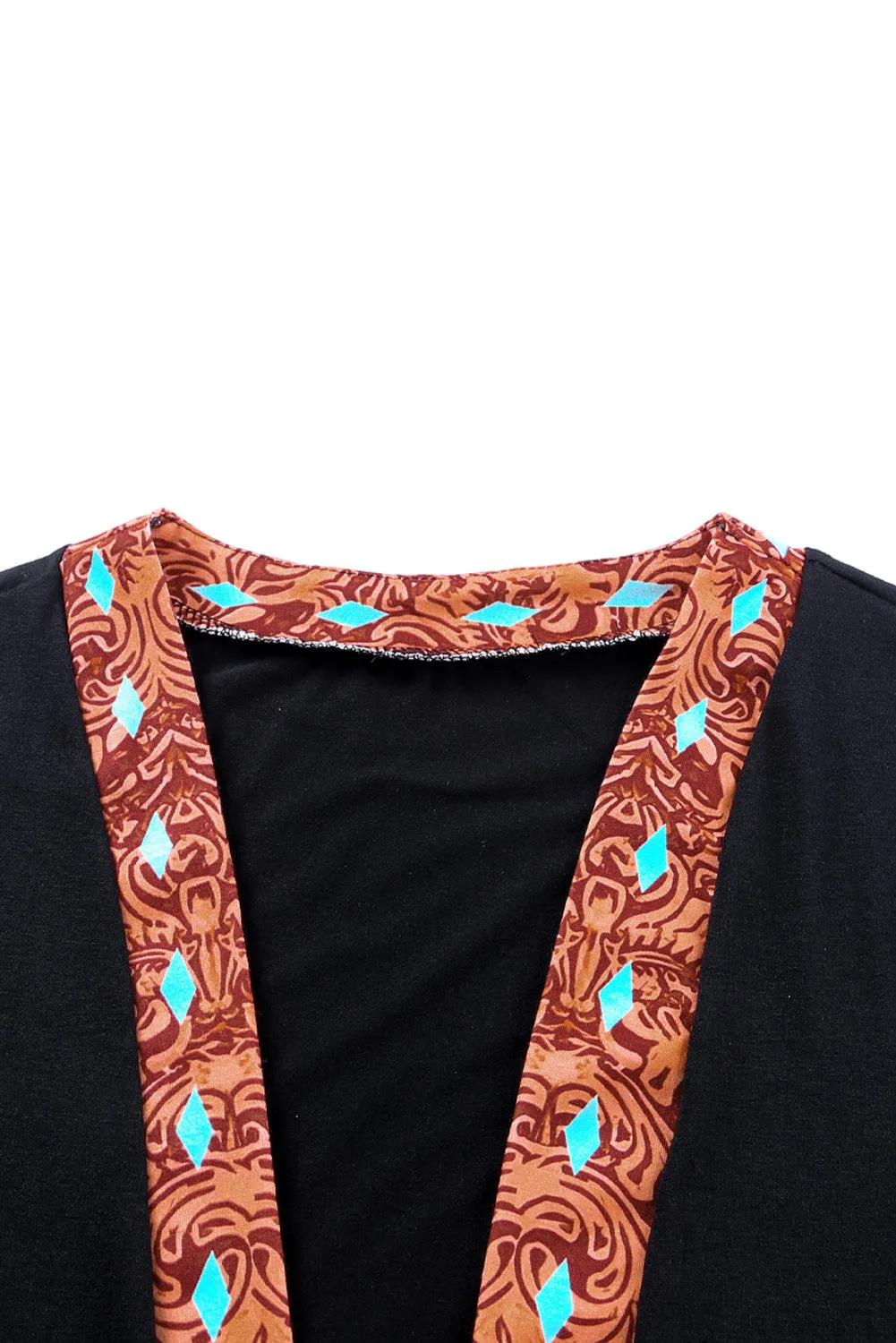 Paisley & Animal Print Fall Long Cardigan