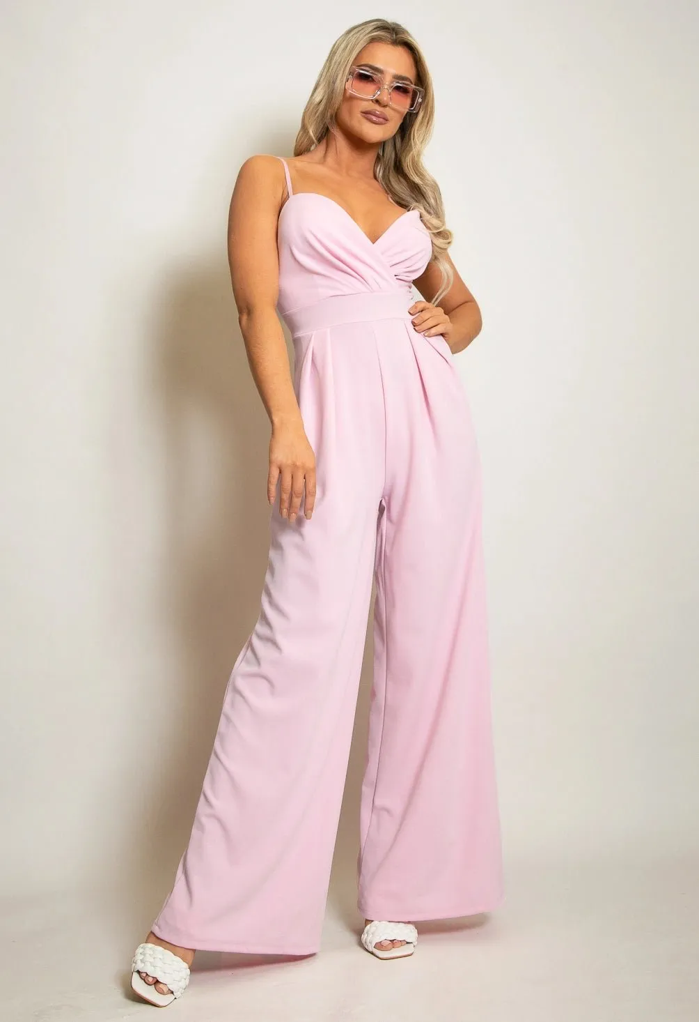 Pink Tailored Sweetheart Jumpsuit