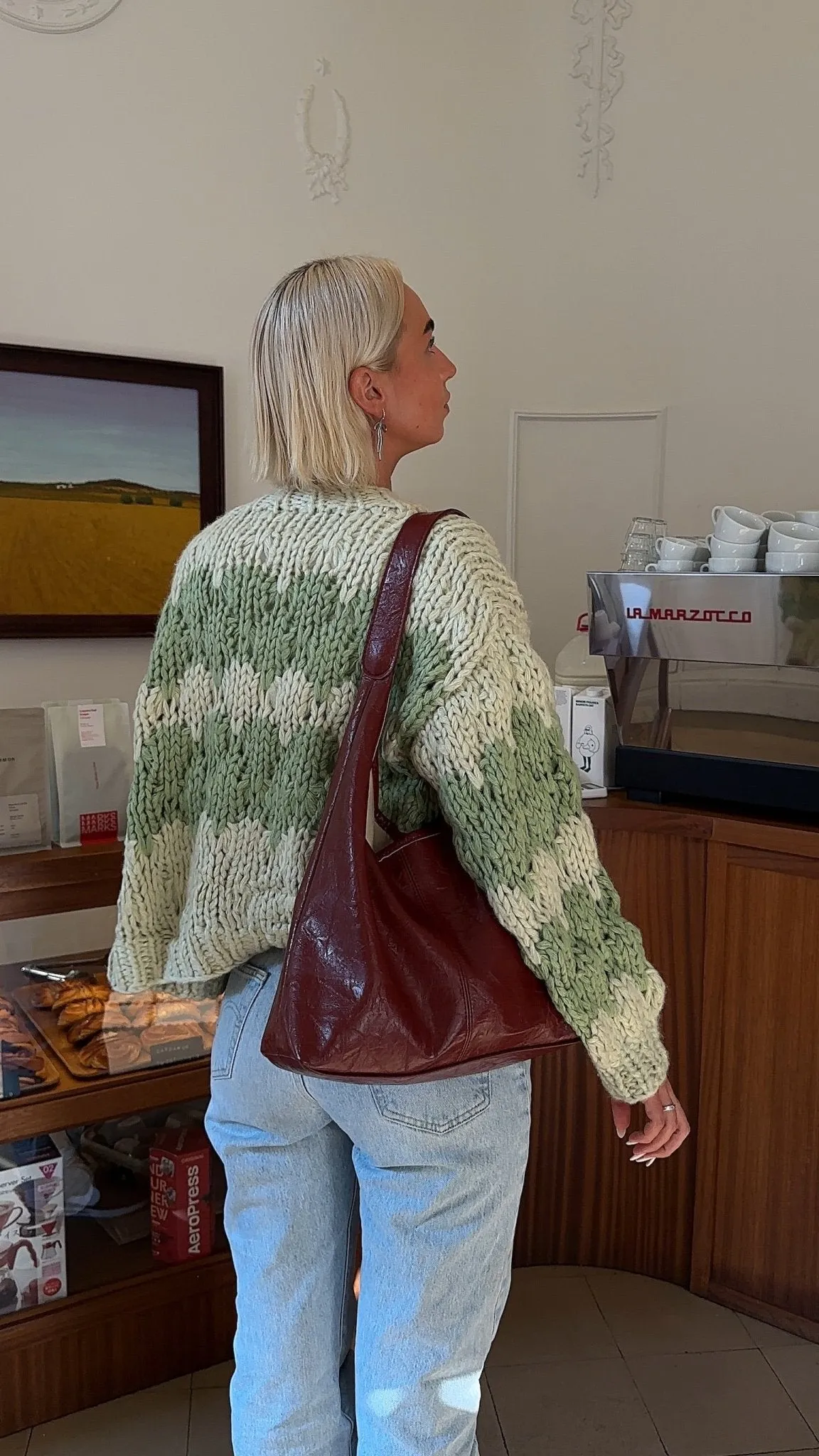 Pistachio Cream Hugs and Kisses Cardigan