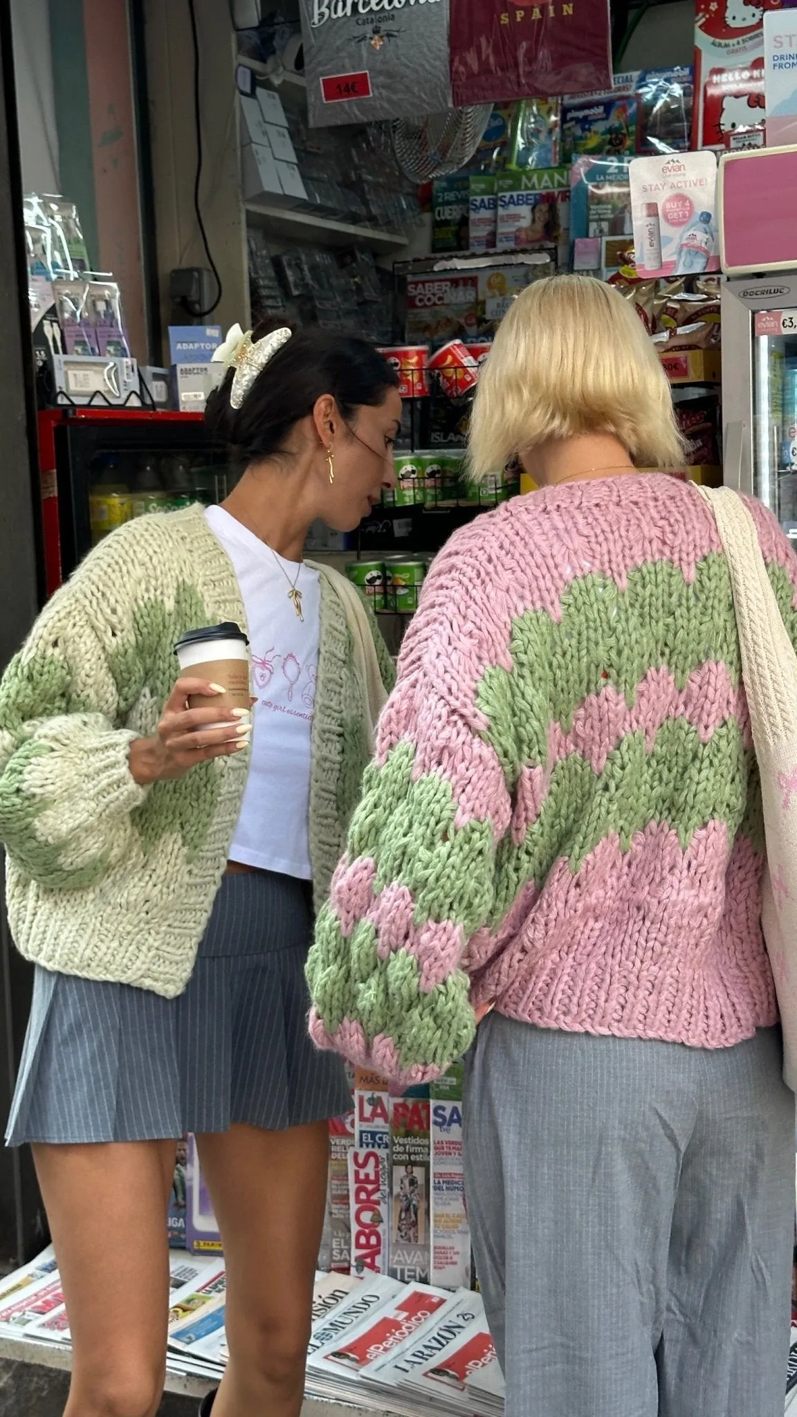 Pistachio Cream Hugs and Kisses Cardigan