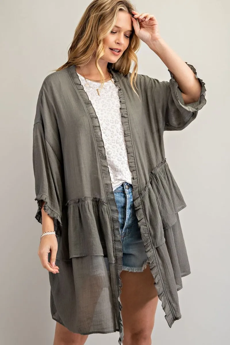 Ruffled Cardigan