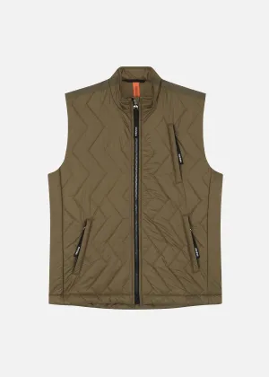 SI QUILTED GILET OLIVE