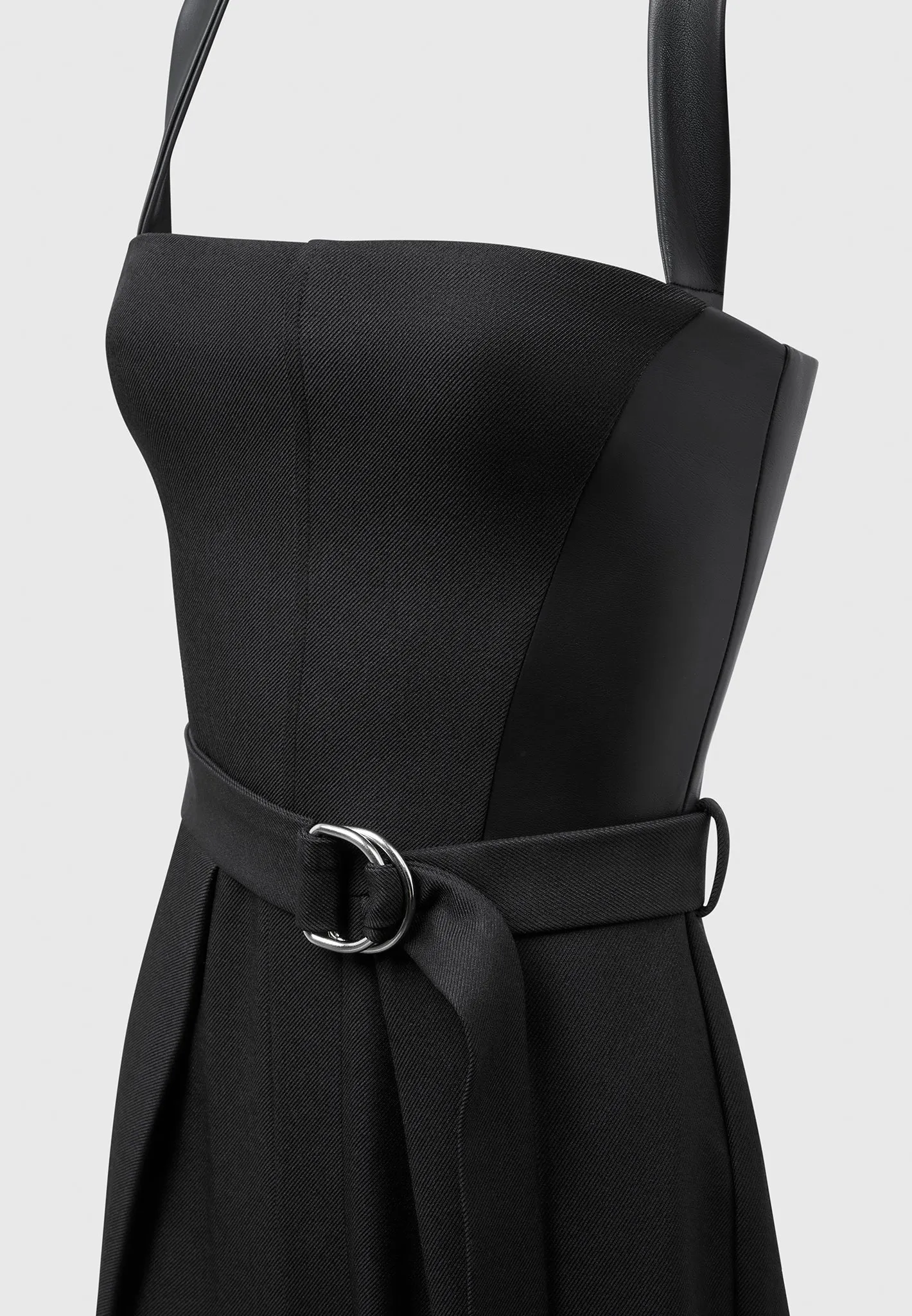 Tailored Pleat Jumpsuit with Belt - Black