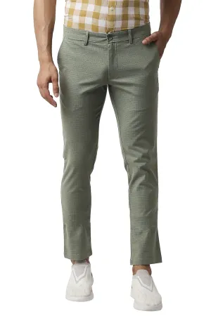 Tapered Fit Stretch Checks Trousers