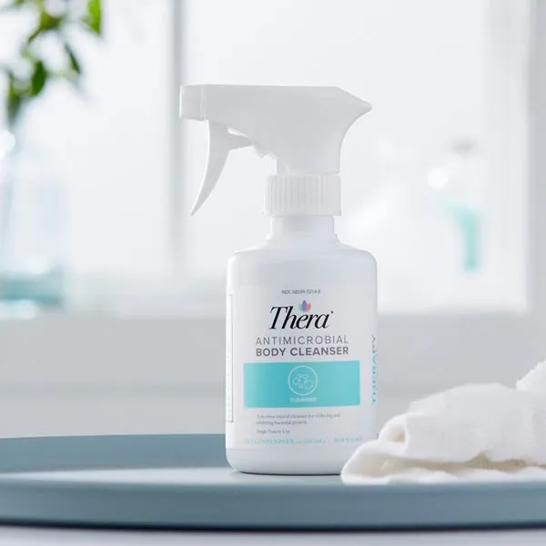 Thera Antimicrobial Body Wash Mild Skin Cleanser Antiseptic, Rinse-Free Formula 8 oz Spray Bottle