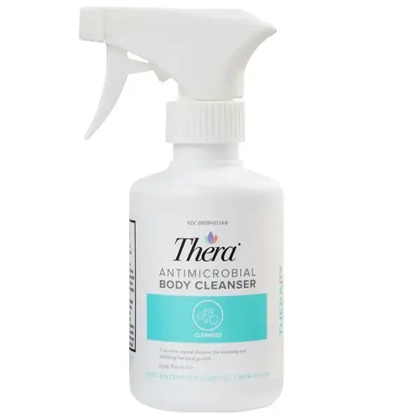 Thera Antimicrobial Body Wash Mild Skin Cleanser Antiseptic, Rinse-Free Formula 8 oz Spray Bottle