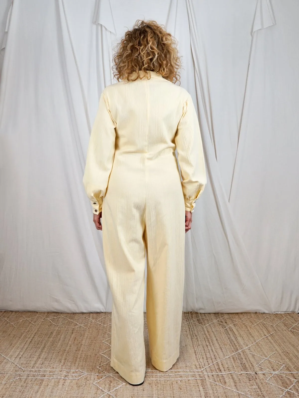 Vintage 70's Buttermilk Cotton Jumpsuit