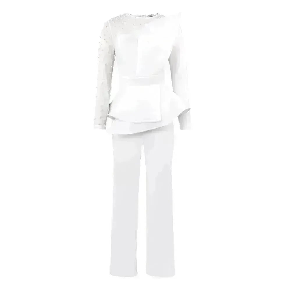 Women's Fashion Splicing Beads Jumpsuit